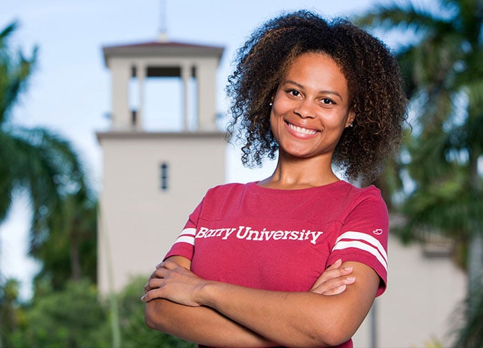 Barry University Student smiling on campus